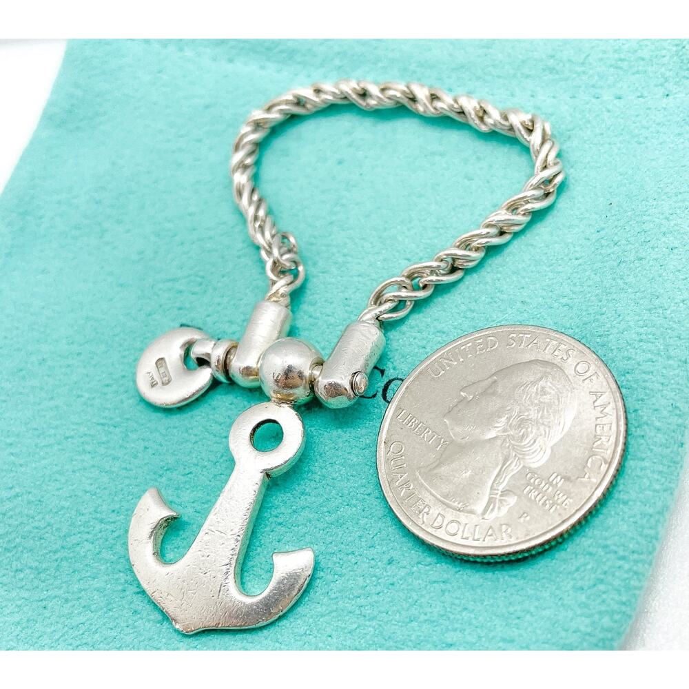 Tiffany & Co. Anchor Keychain Key Ring Sterling Silver Keyring - Picture 13 of 15